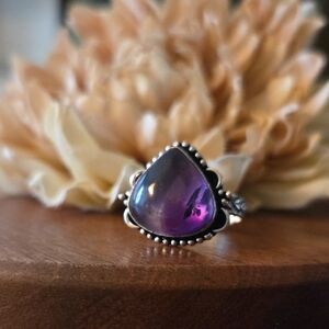 Amethyst 925 Sterling Silver Overlay Ring Size 10¼ NEW